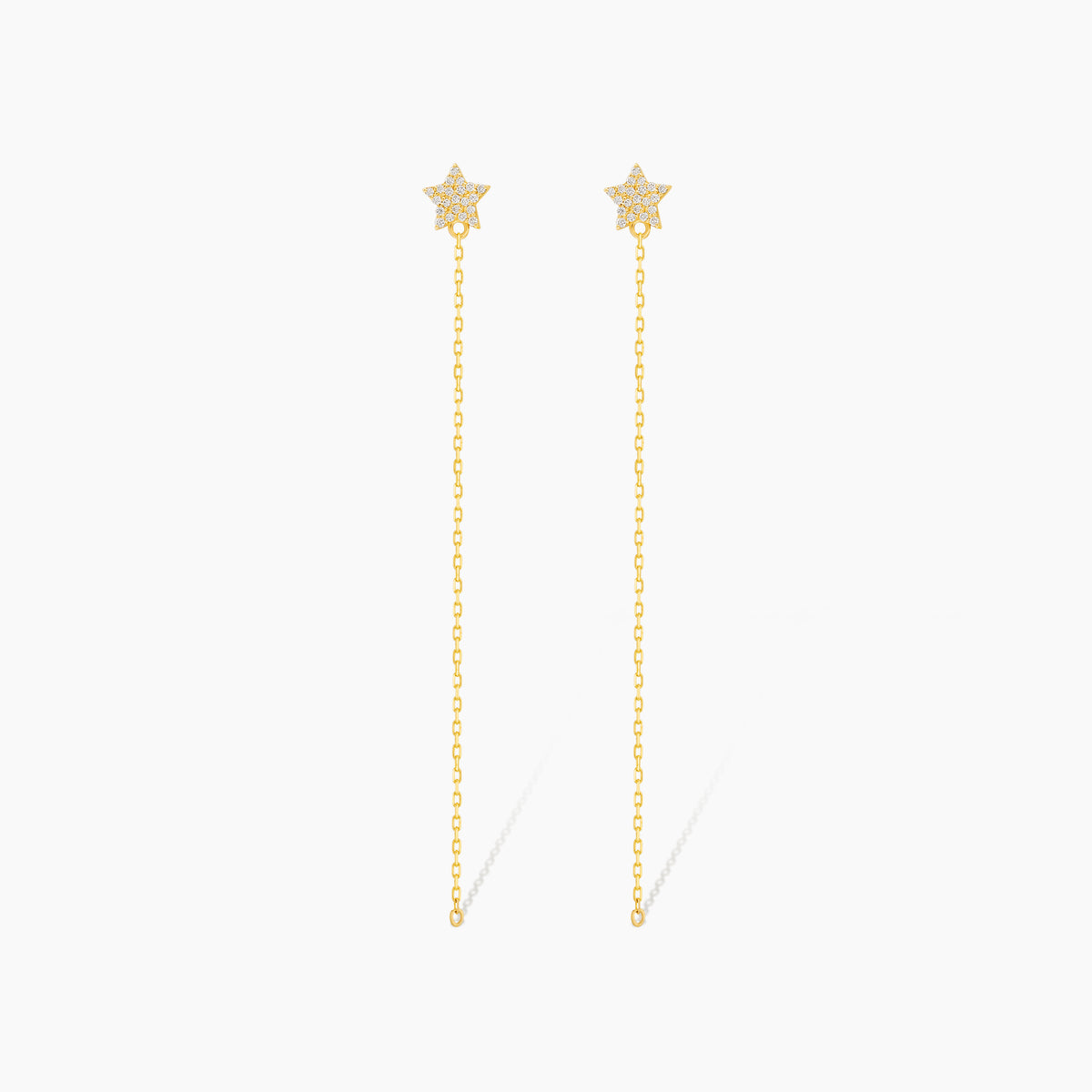 Diamond Star Drop Earrings