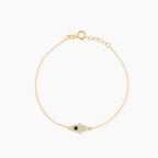 Diamond Hamsa Evil Eye Bracelet