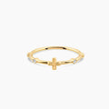 Diamond Dainty Cross Ring