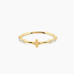 Diamond Dainty Cross Ring