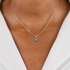 Blue Enamel Evil Eye Clover Charm