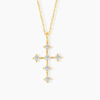 Dainty Small Diamond Cross Pendant Necklace