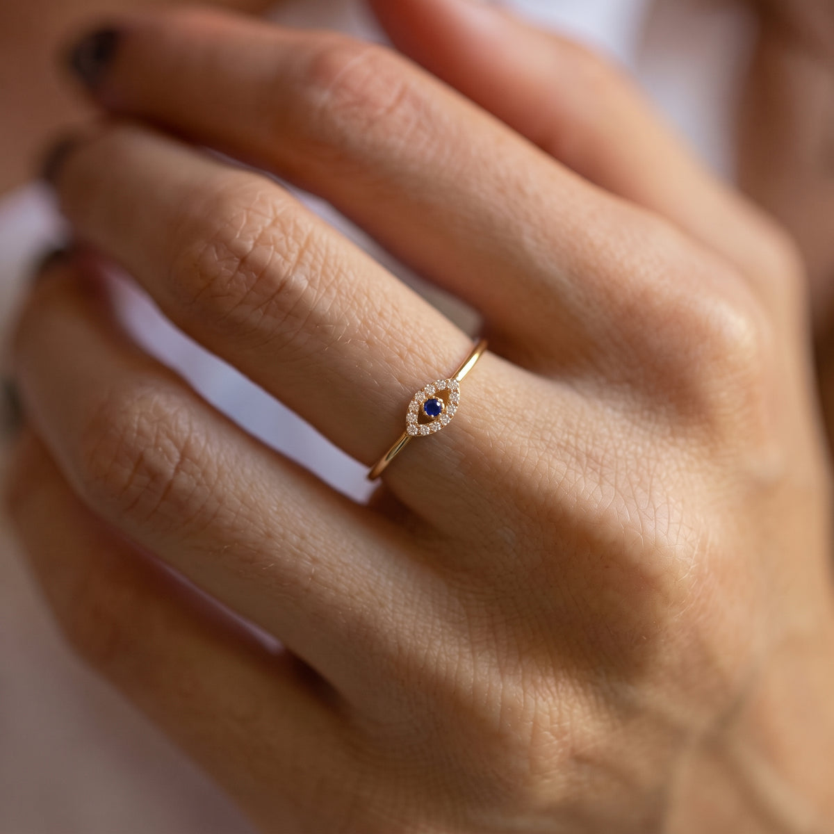 Diamond Evil Eye Ring