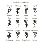 Birth Flower with Birthstone Pendant Necklace