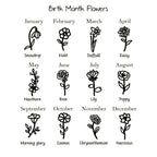 Birth Flower with Birthstone Pendant Necklace