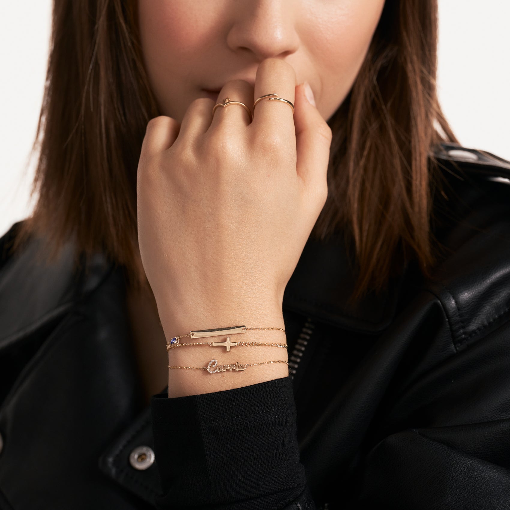 Engravable Bar Birthstone Charm Bracelet