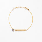 Engravable Bar Birthstone Charm Bracelet