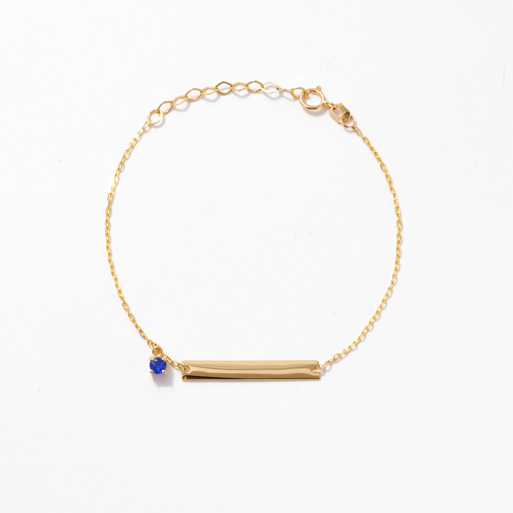 Engravable Bar Birthstone Charm Bracelet