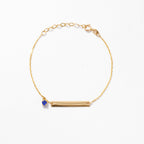 Engravable Bar Birthstone Charm Bracelet