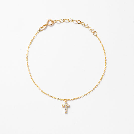 Diamond Cross Charm Bracelet