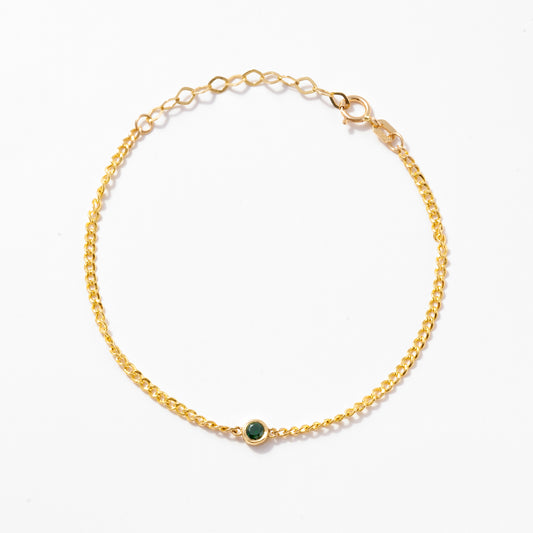 Bezel-Set Emerald Bracelet