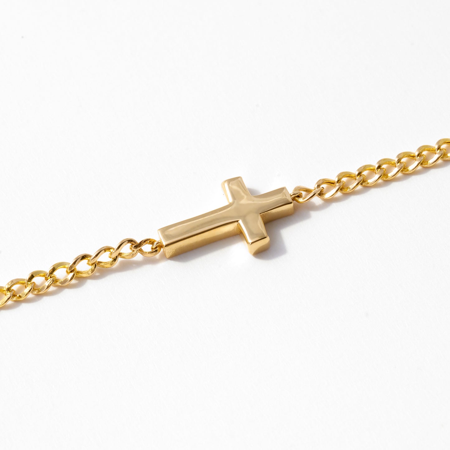 Tiny Cross Bracelet in 14k Solid Gold