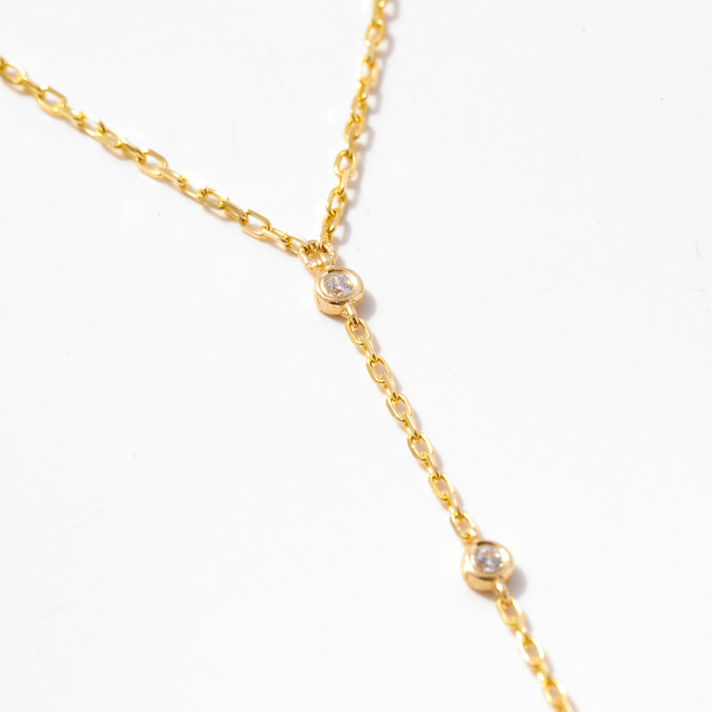 Diamond Bezel-Set Station Hand Chain Bracelet