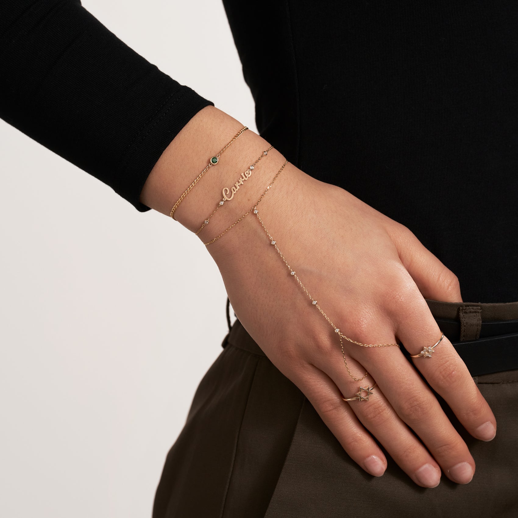 Name Bracelet Diamond Station Bracelet