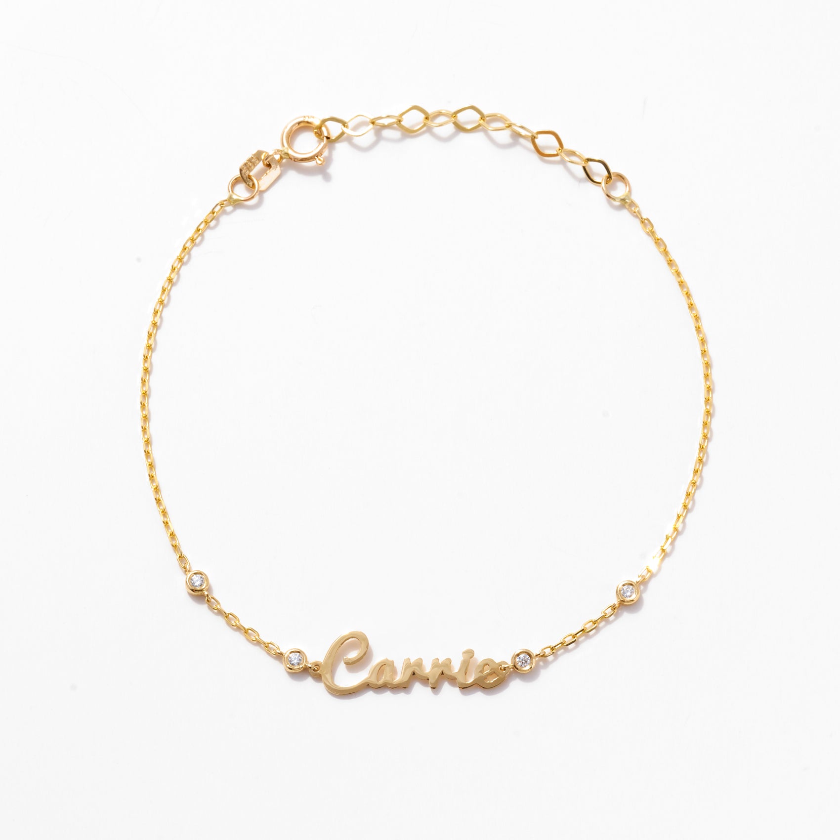 Name Bracelet Diamond Station Bracelet