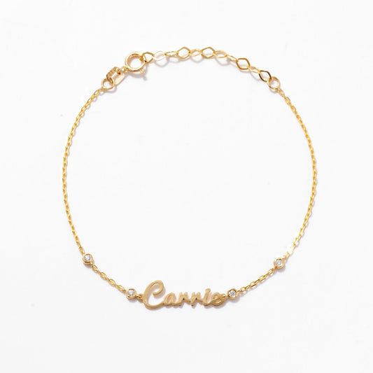 Name Bracelet Diamond Station Bracelet