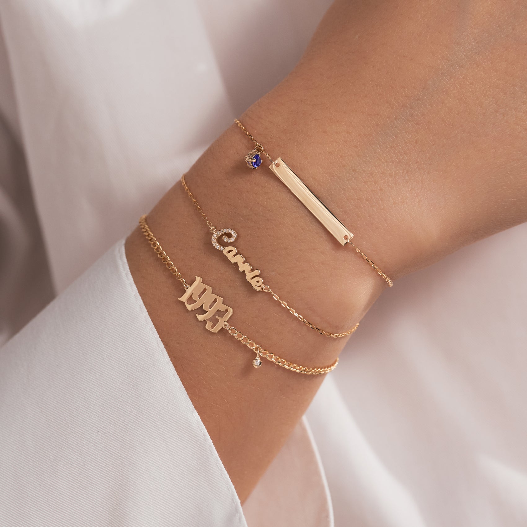 Diamond Carrie Name Bracelet