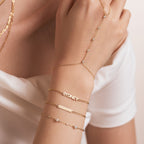 Diamond and Pearl Bezel-Set Station Bracelet