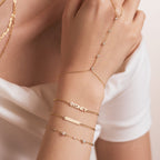 Diamond and Pearl Bezel-Set Station Bracelet