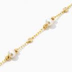 Diamond and Pearl Bezel-Set Station Bracelet
