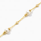 Diamond and Pearl Bezel-Set Station Bracelet
