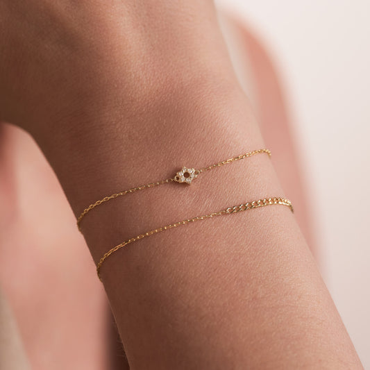 Diamond Jewish Star of David Bracelet