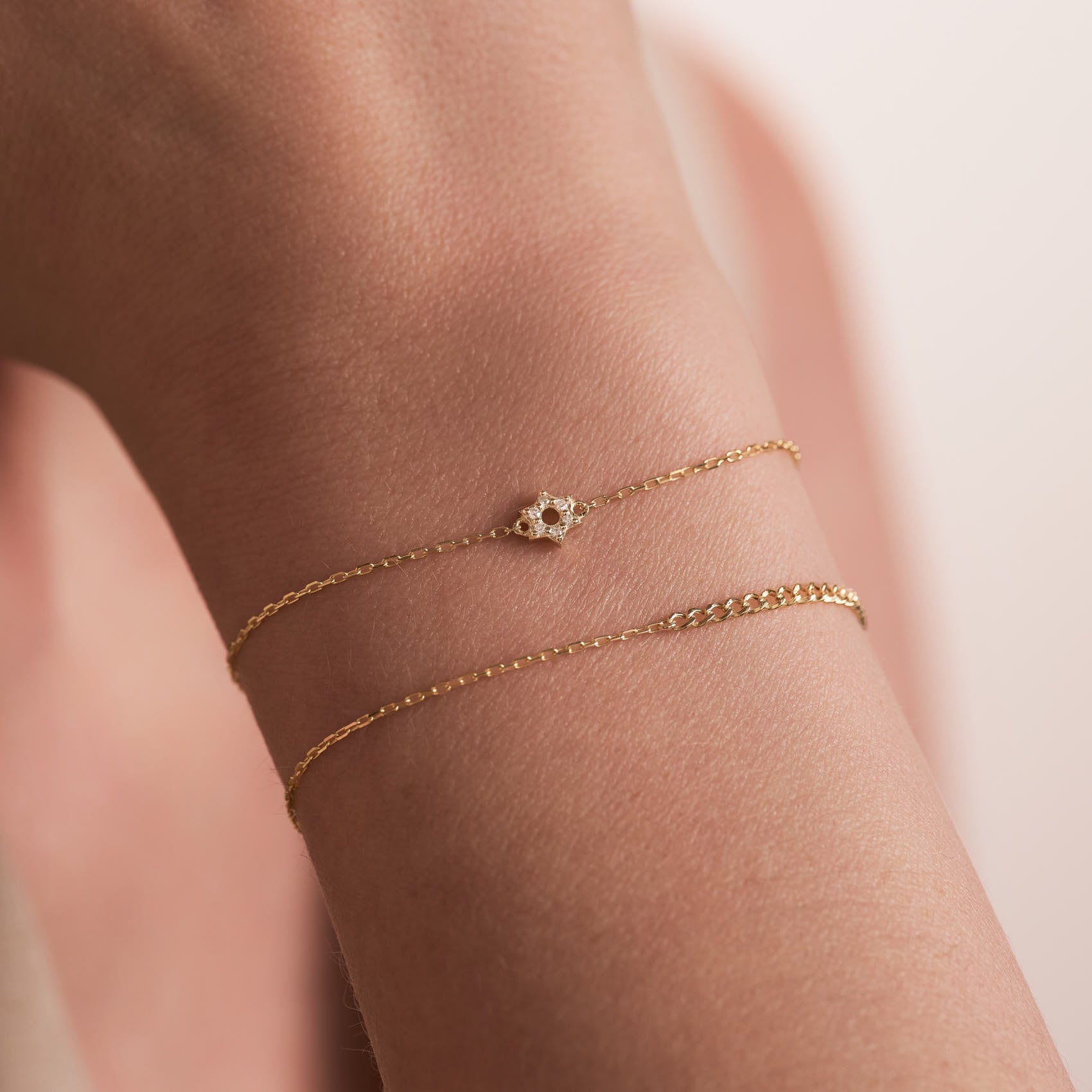 Diamond Jewish Star of David Bracelet