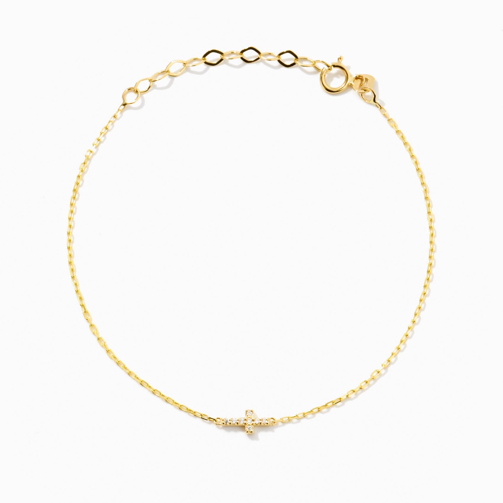 Diamond Tiny Cross Bracelet