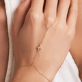 Diamond Cross Hand Chain Bracelet