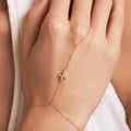 Diamond Cross Hand Chain Bracelet