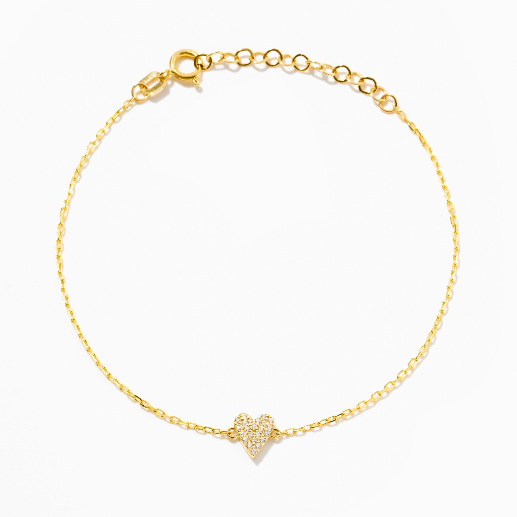 Dainty Diamond Heart Bracelet