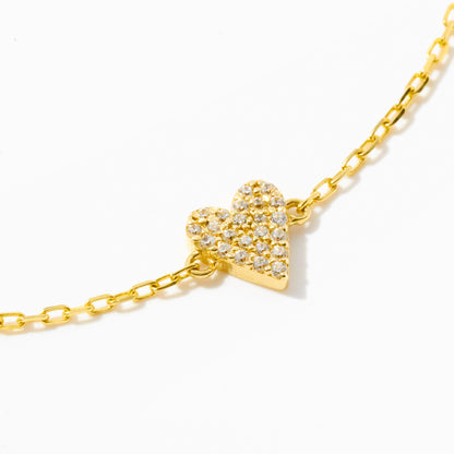 Dainty Diamond Heart Bracelet