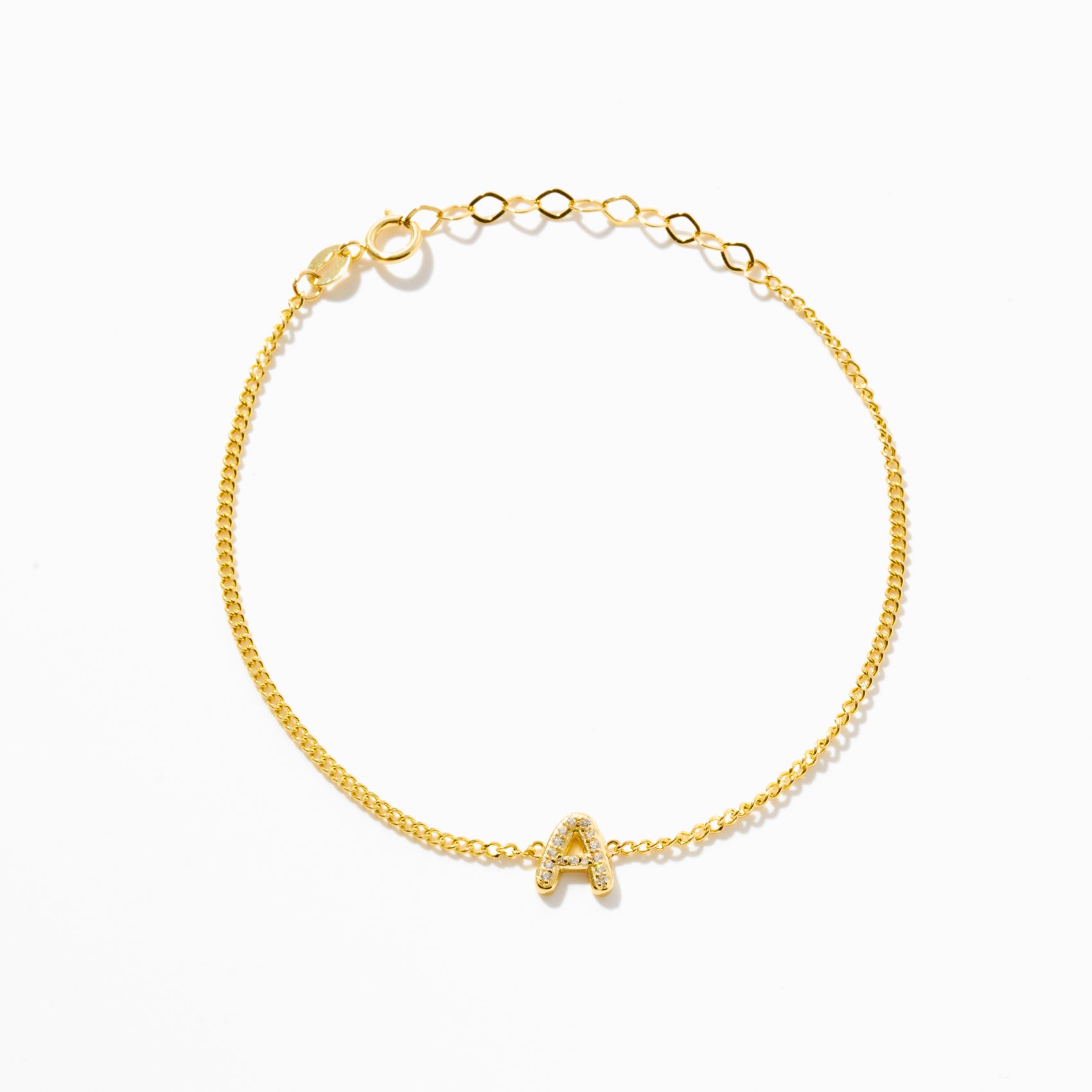 Diamond Bubble Letter Bracelet