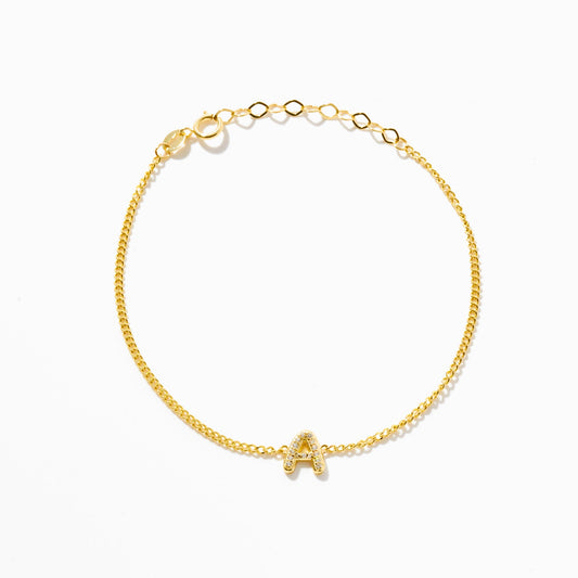 Diamond Bubble Letter Bracelet