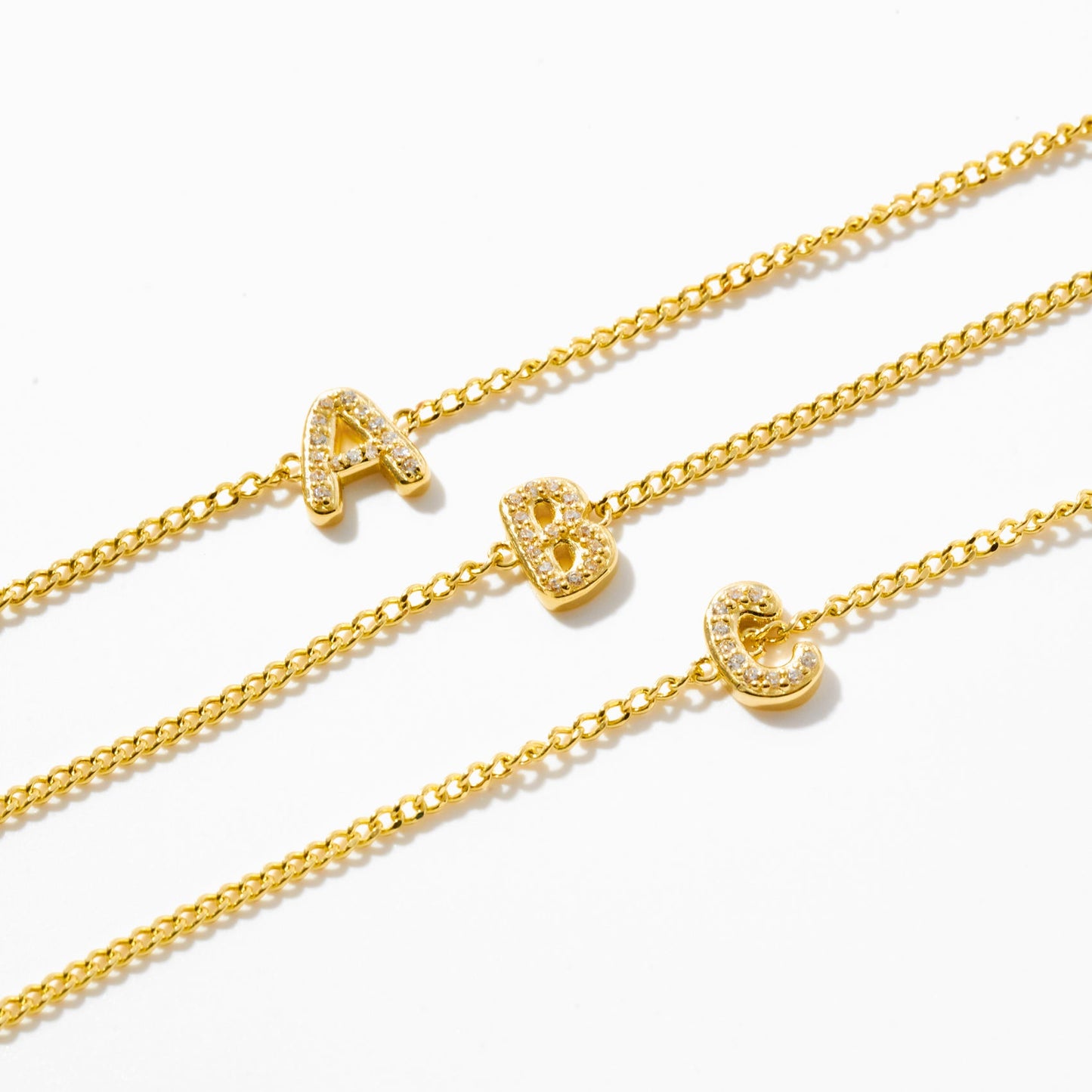 Diamond Bubble Letter Bracelet