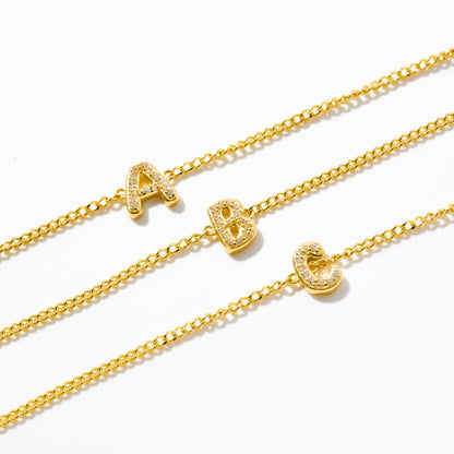 Diamond Bubble Letter Bracelet