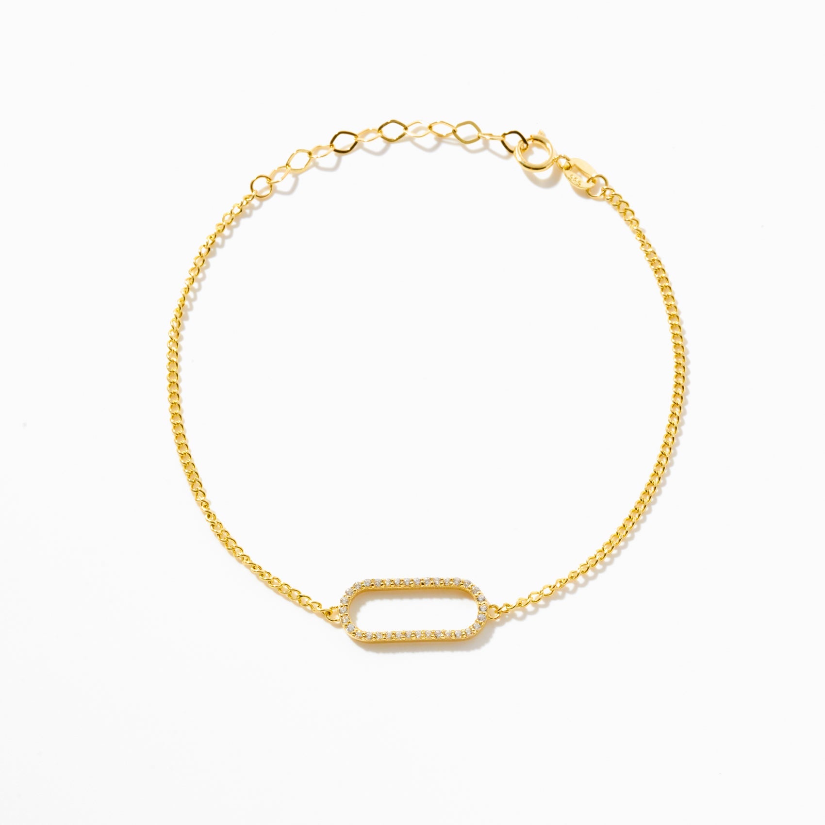 Diamond Paperclip Bracelet