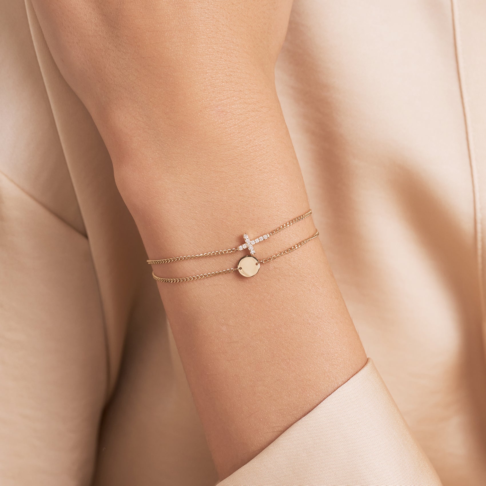 Diamond Cross Bracelet