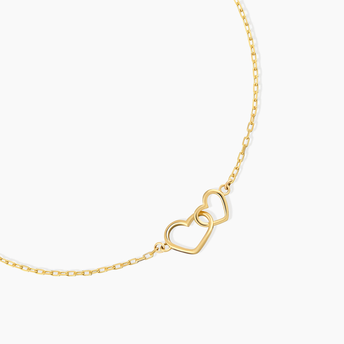 Dainty Interlocking Double Heart Bracelet