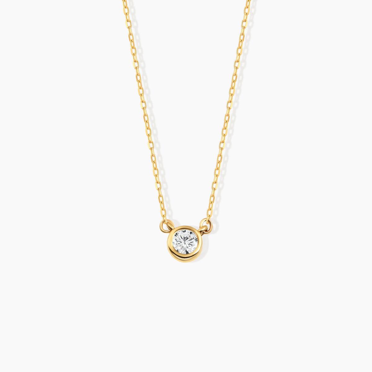 Diamond Bezel Solitaire Necklace