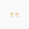 Diamond Open Cross Stud Earrings