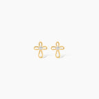 Diamond Open Cross Stud Earrings
