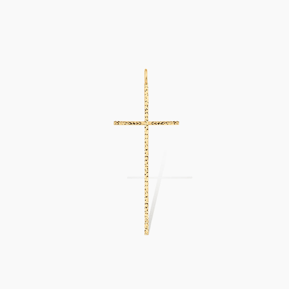 Diamond Cut Thin Cross Pendant