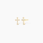 Diamond Cross Stud Earrings
