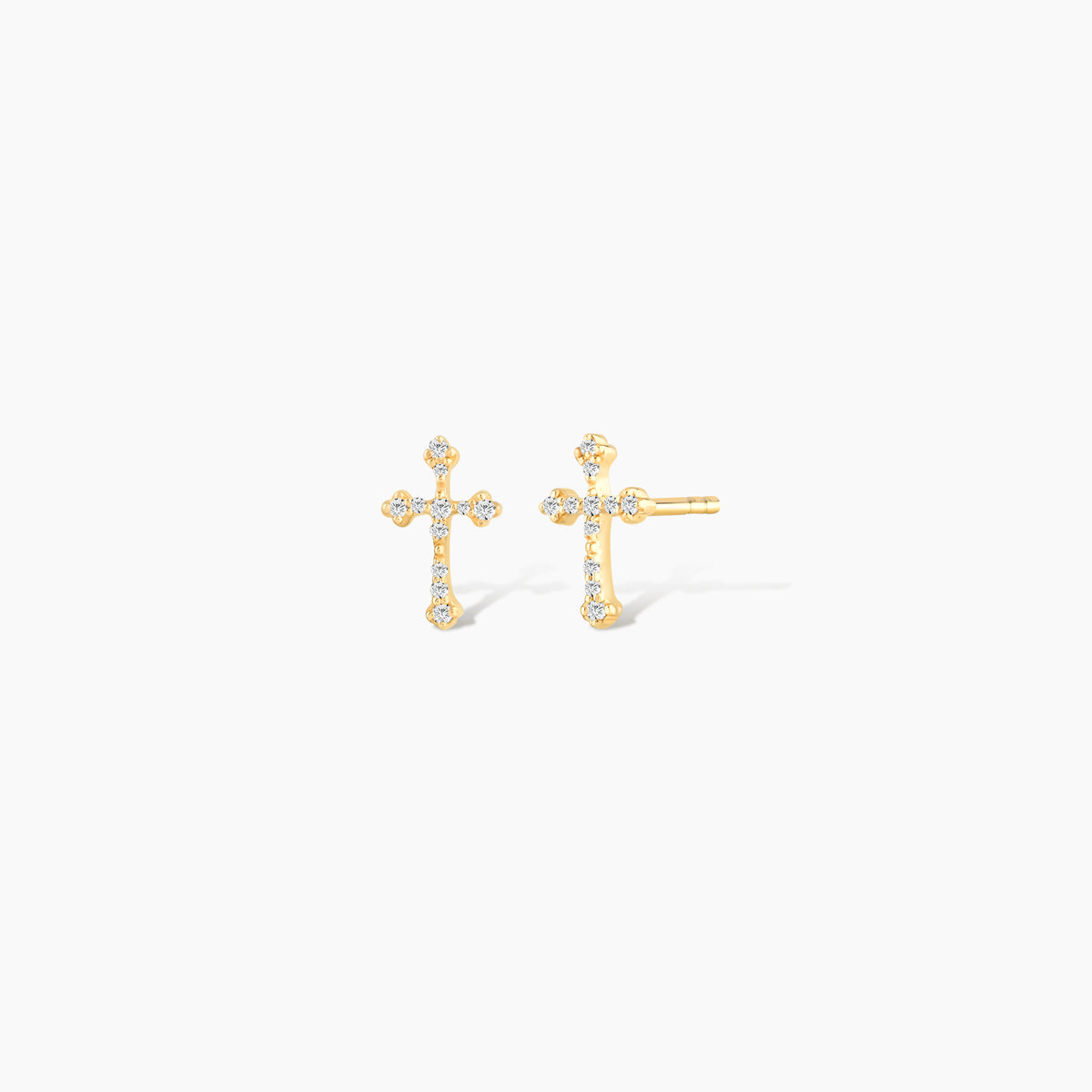 Diamond Cross Stud Earrings