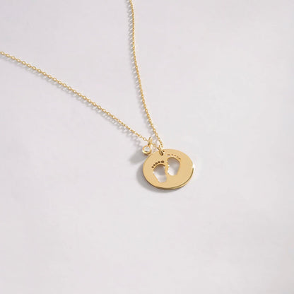 Diamond Baby Footprint Necklace