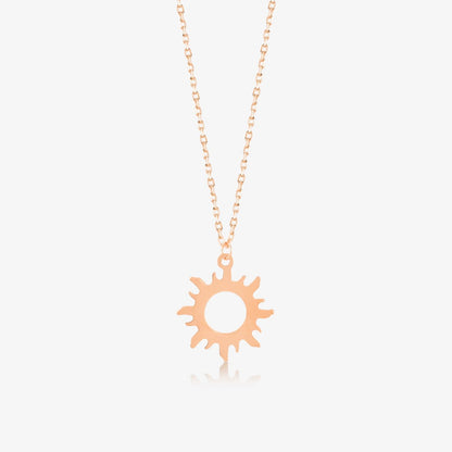 Collier soleil en or massif 14 carats.