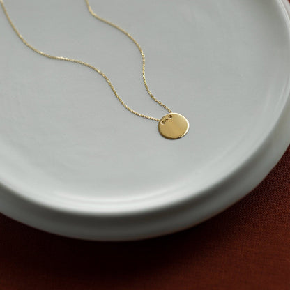 Disc Necklace in 14K Solid Gold