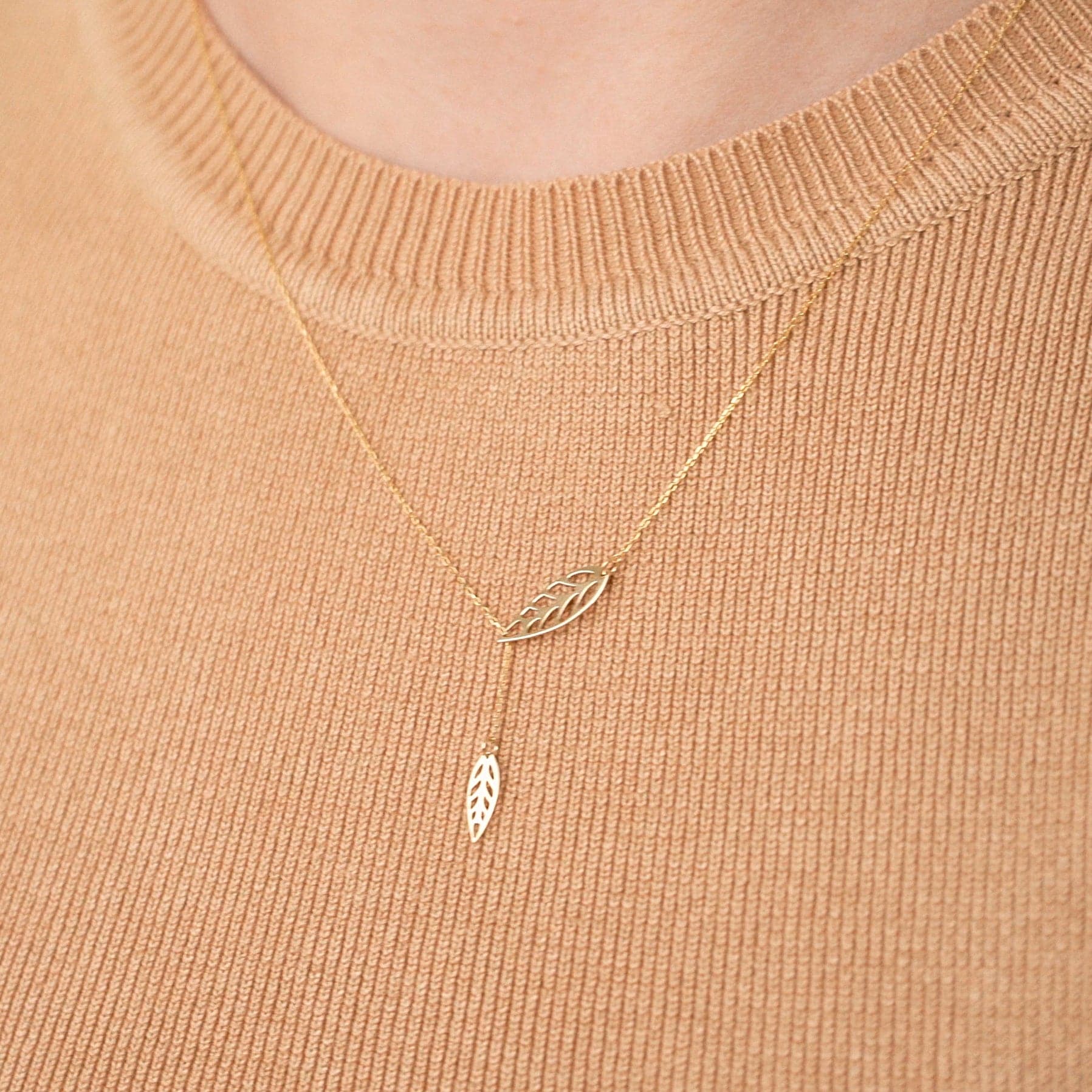 Leaf Lariat Necklace