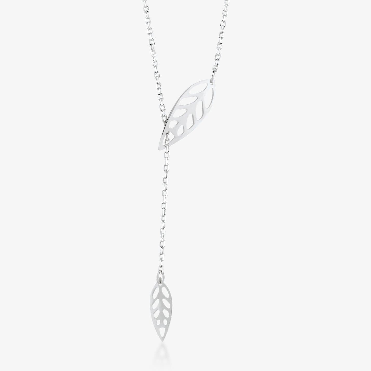 Collier feuille Lariat en or 14 carats